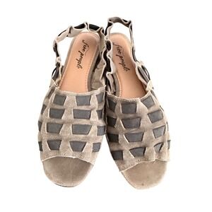 Free People Suede Boho Woven Flats Slip On EU 37 US 6.5 7